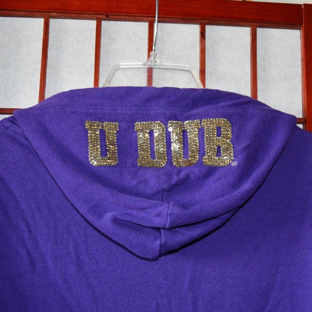 PINK Victoria's Secret Bling University Of Washington Full Zip Hoody - Picture 8 of 11